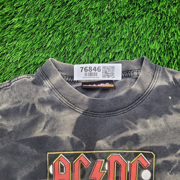Vintage ACDC Crop-Top Shirt Womens XS 16x17 Faded Y2K - Picture 10 of 12